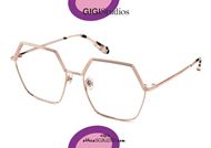 shop online new Oversized hexagonal metal eyeglasses GIGI Studios WANDA 6440 pink gold otticascauzillo.com acquisto online nuovo Occhiale da vista metallo eagonale oversize GIGI Studios WANDA 6440/6 oro rosa