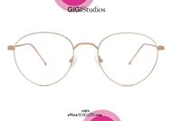 shop online new Round titanium eyeglasses GIGI Studios ORIGIN 7501 gold pink and white otticascauzillo.com acquisto online nuovo Occhiale da vista in titanio tondo GIGI Studios ORIGIN 7501/8 oro rosa e bianco