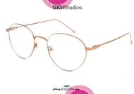 shop online new Round titanium eyeglasses GIGI Studios ORIGIN 7501 gold pink and white otticascauzillo.com acquisto online nuovo Occhiale da vista in titanio tondo GIGI Studios ORIGIN 7501/8 oro rosa e bianco