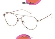 shop online new GIGI Studios WARREN 7510 rose gold teardrop aviator titanium eyeglasses otticascauzillo.com acquisto online occhiale da vista in titanio aviator a goccia GIGI Studios WARREN 7510/5 oro rosa