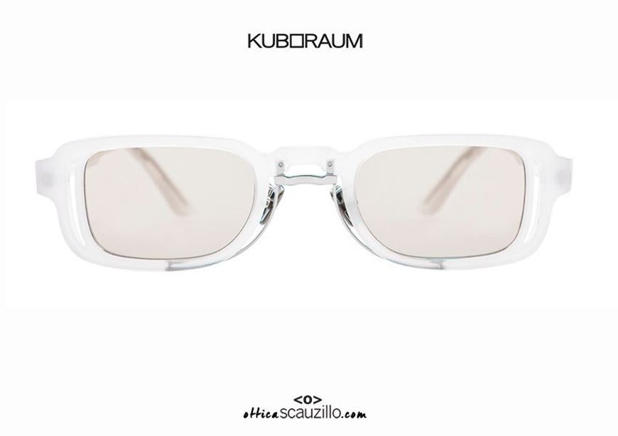 shop online New rectangular sunglasses KUBORAUM Mask N12 transparent pearl otticascauzillo.com acquisto online Nuovo occhiale da sole rettangolare KUBORAUM Mask N12 perla trasparente