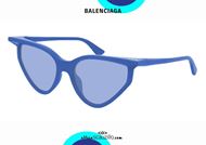 shop online New 3D cat eye sunglasses Balenciaga BB0101S col. 004 blue otticascauzillo.com acquisto online Nuovo occhiale da sole cat eye 3D Balenciaga BB0101S col.004 blu