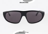 shop online New flat top sunglasses Balenciaga BB0098S TV D-FRAME col. 001 black otticascauzillo.com acquisto online Nuovo occhiale da sole flat top Balenciaga BB0098S TV D-FRAME col.001 nero
