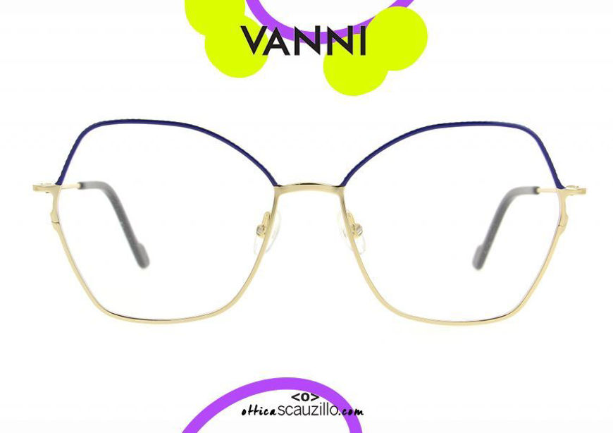 shop online Pointed metal eyeglasses VANNI V4192 C.34 gold and blu otticascauzillo.com acquisto online nuovo Occhiale da vista in metallo a punta VANNI V4192 C.34 oro e blu