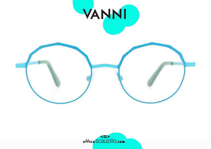 shop online New Round metal eyeglasses VANNI V6223 C.199 turquoise light blue otticascauzillo.com  acquisto online nuovo Occhiale da vista in metallo tondo VANNI V6223 C.199 azzurro turchese