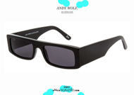 shop online new Narrow rectangular sunglasses Andy Wolf mod. HUME col.A black on otticascauzillo.com acquisto online nuovo Occhiale da sole rettangolare stretto Andy Wolf mod. HUME col.A nero	