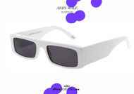 shop online new Narrow rectangular sunglasses Andy Wolf mod. HUME col. C white otticascauzillo.com acquisto online nuovo Occhiale da sole rettangolare stretto Andy Wolf mod. HUME col.C bianco	