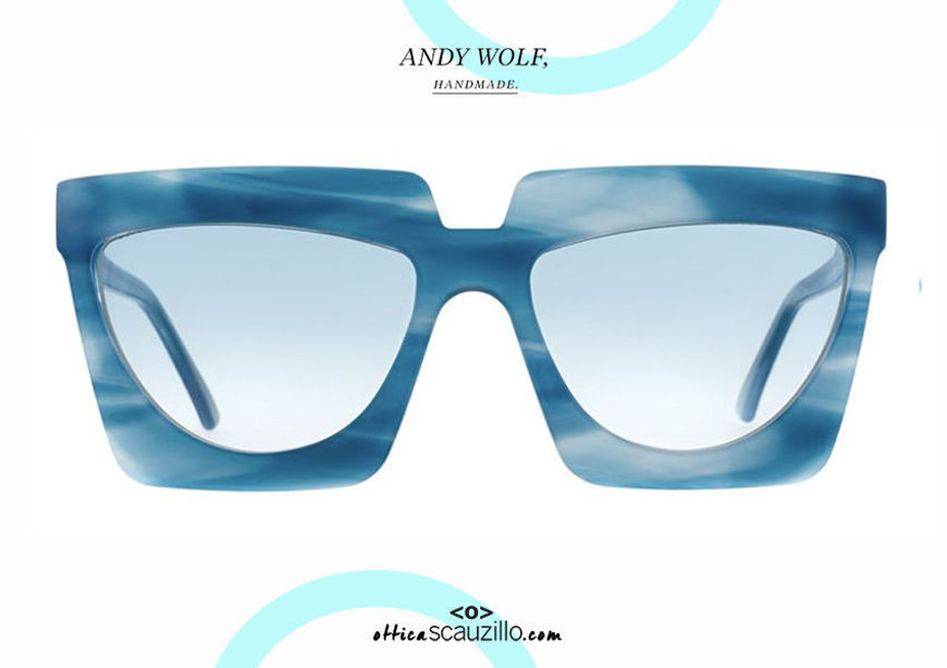 shop online new New oversized square sunglasses Andy Wolf mod. ADELE col. C blue otticascauzillo.com acquisto online nuovo Occhiale da sole squadrato oversize Andy Wolf mod. ADELE col.C azzurro	