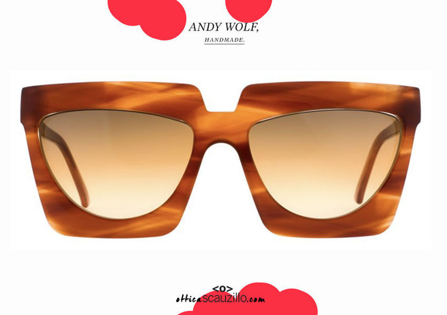 shop online new Oversized squared sunglasses Andy Wolf mod. ADELE col.E brown otticascauzillo.com acquisto online nuovo Occhiale da sole squadrato oversize Andy Wolf mod. ADELE col.E marrone	