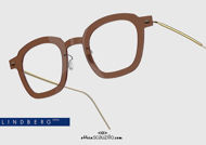 shop onlin new Square titanium eyeglasses N.O.W LINDBERG 6587 col. C02-PGT brown and gold on otticascauzillo.com  acquisto online nuovo occhiale da vista titanio quadrato N.O.W LINDBERG 6587 col. C02-PGT marrone e oro