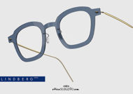 shop online Square titanium eyeglasses N.O.W LINDBERG 6587 col. C14-PGT blue and gold on otticascauzillo.com acquisto online il tuo nuovo occhiale  da vista titanio quadrato N.O.W LINDBERG 6587 col. C14-PGT blu e oro