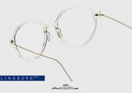 shop online new Round titanium eyeglasses N.O.W LINDBERG 6582 col. C21-PGT transparent and gold on otticascauzillo.com acquisto online nuovo Occhiale da vista titanio tondo N.O.W LINDBERG 6582 col. C21-PGT trasparente e oro