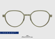 shop online new Round titanium eyeglasses N.O.W LINDBERG 6582 col. C11-PGT transparent green and gold on otticascauzillo.com acquisto online nuovo Occhiale da vista titanio tondo N.O.W LINDBERG 6582 col. C11-PGT verde trasparente e oro