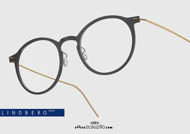 shop online New Round titanium eyeglasses N.O.W LINDBERG 6541 col. D16-GT black and gold on otticascauzillo.com acquisto online nuovo occhiale da vista titanio tondo N.O.W LINDBERG 6541 col. D16-GT nero e oro