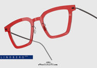 shop online new Squared titanium eyeglasses N.O.W LINDBERG 6585 col. C12-PU9 red and black on otticascauzillo.com acquisto online nuovo Occhiale da vista titanio squadrato N.O.W LINDBERG 6585 col. C12-PU9 rosso e nero