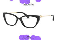 shop online new Narrow rectangular eyeglasses Valentino VA3045 col. 5001 black on otticascauzillo.com acquisto online nuovo Occhiale da vista rettangolare stretto Valentino VA3045 col.5001 nero