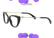 shop online new Narrow rectangular eyeglasses Valentino VA3045 col. 5001 black on otticascauzillo.com acquisto online nuovo Occhiale da vista rettangolare stretto Valentino VA3045 col.5001 nero