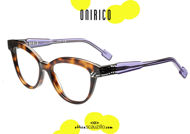 acquisto online Occhiale da vista tondo cat eye a punta ONIRICO ON66 col.140 marrone e lilla su otticascauzillo.com shop online new Round cat eye eyeglasses with ONIRICO ON66 col. 140 brown and lilac