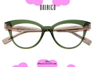 shop online new Round cat eye eyeglasses with ONIRICO ON66 col. 846 green and pink on otticascauzillo.com acquisto online nuovo occhiale  da vista tondo cat eye a punta ONIRICO ON66 col.846 verde e rosa