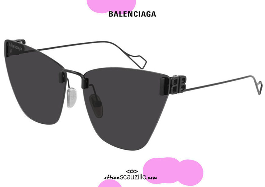 shop online new Balenciaga pointed rimless sunglasses BB0111S EVERYDAY col.001 black on otticascauzillo.com acquisto online nuovo Occhiale da sole senza montatura a punta Balenciaga BB0111S EVERYDAY col.001 nero