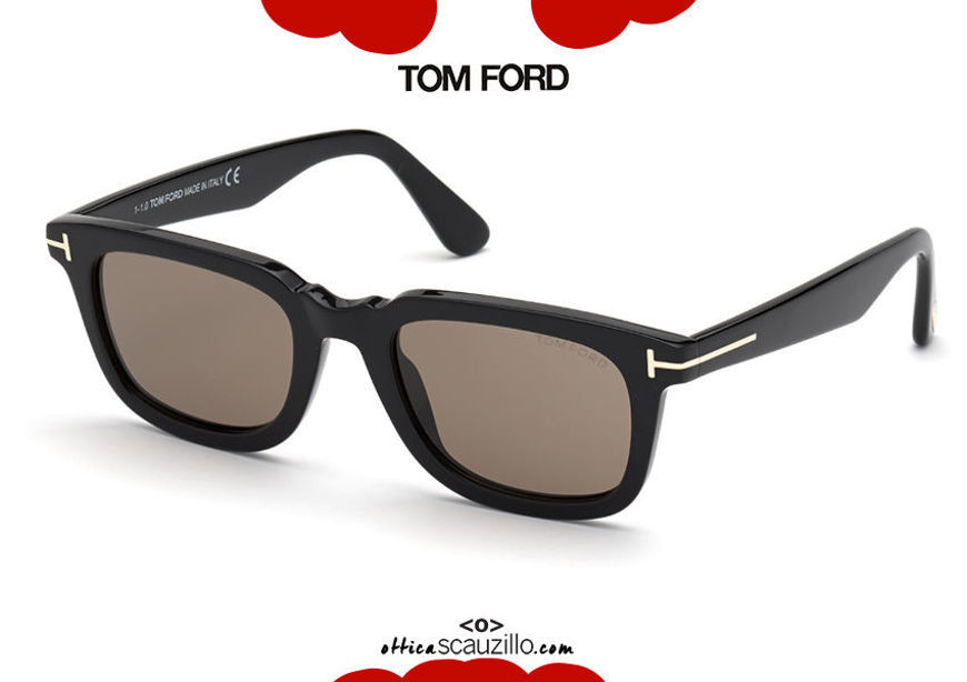 Vintage square sunglasses TOM FORD DARIO FT 0817  black and brown |  Occhiali | Ottica Scauzillo