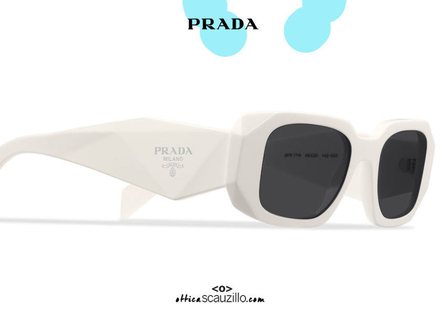 Narrow rectangular sculpture sunglasses PRADA Runway SPR 17W col. White |  Occhiali | Ottica Scauzillo