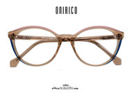 shop online new Round cat eye eyeglasses ONIRICO ON84 col.622 transparent brown and pink on otticascauzillo.com acquisto online nuovo Occhiale da vista tondo cat eye ONIRICO ON84 col.622 marrone trasparente e rosa