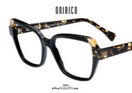 acquisto online nuovo Occhiale da vista squadrato a punta cat eye ONIRICO ON85 col.970 nero e avana marrone su otticascauzillo.com shop online new  Squared pointy cat eye eyeglasses ONIRICO ON85 col.970 black and brown havana