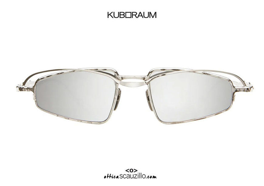 shop online new KUBORAUM Mask H73 silver narrow double bridge metal sunglasses on otticascauzillo.com acquisto online nuovo Occhiale da sole in metallo stretto doppio ponte KUBORAUM Mask H73 argento