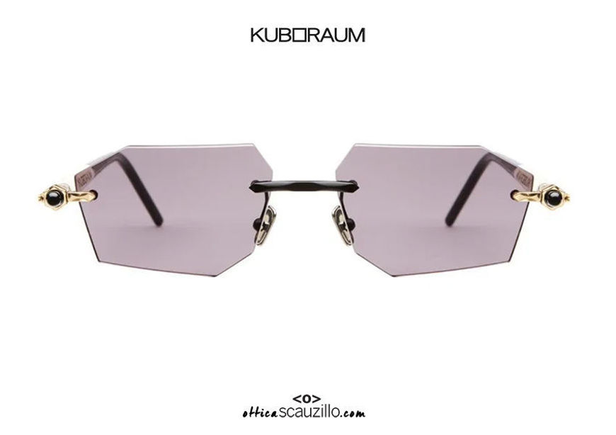 shop online new Rimless sunglasses KUBORAUM Mask P55 black and gold on otticascauzillo.com acquisto online nuovo Occhiale da sole glasant asta a cilindro KUBORAUM Mask P55 nero e oro