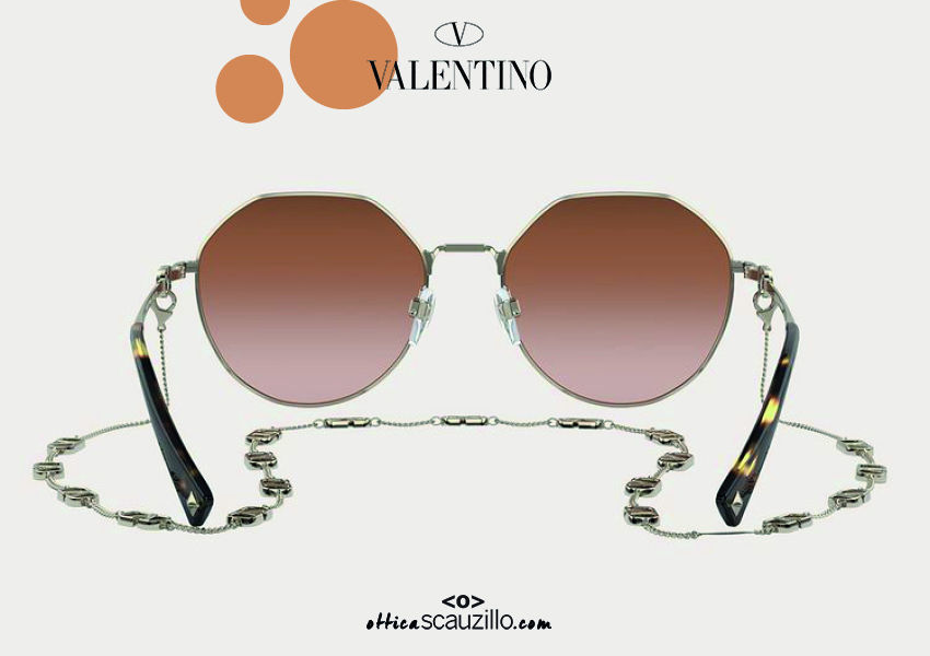 New Metal Sunglasses Vlogo Signatures Valentino Va2043 Col 232 Gold Smoked Brown Occhiali 3901