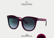 Acquista online su otticascauzillo.com il tuo nuovo occhiale da sole tondo in acetato Valentino VA 4083 col. bordeaux / havana