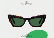 Acquista online su otticascauzillo.com il tuo nuovo occhiale da sole cat - eye in acetato Valentino VA 4092 col. 021 havana / verde