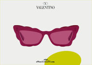 Acquista online su otticascauzillo.com il tuo nuovo occhiale da sole cat - eye in acetato Valentino VA 4092 col. 71K rosso