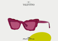 Acquista online su otticascauzillo.com il tuo nuovo occhiale da sole cat - eye in acetato Valentino VA 4092 col. 71K rosso