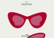 Acquista online su otticascauzillo.com il tuo nuovo occhiale da sole cat - eye in acetato VLOGO SIGNATURE Valentino VA 4090 col. 71K rosso