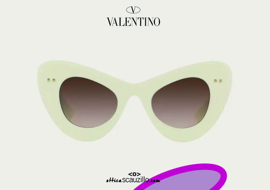Acquista online su otticascauzillo.com il tuo nuovo occhiale da sole cat - eye in acetato VLOGO SIGNATURE Valentino VA 4090 col. 71Z avorio