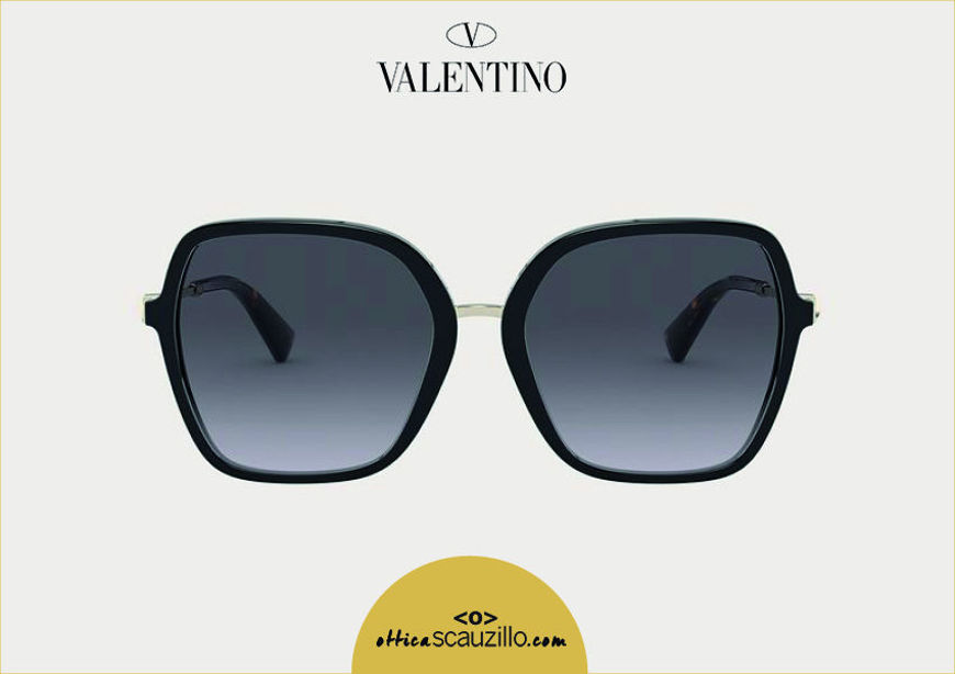 Ni udslettelse Royal familie Square acetate sunglasses with functional STUD Valentino VA 4077 col. 018  black | Occhiali | Ottica Scauzillo