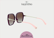 Acquista online su otticascauzillo.com il tuo nuovo occhiale da sole squadrato in acetato con STUD funzionale Valentino VA 4077 col. GLB bordeaux