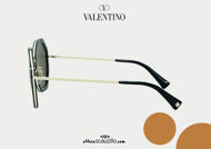  Acquista online su otticascauzillo.com il nuovo occhiale da sole ottagonale in metallo con cristalli Valentino VA 2042 col. 003 havana