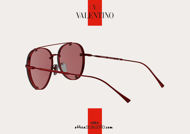 Acquista online su otticascauzillo.com il tuo nuovo occhiale da sole aviator in metallo con cristalli Valentino VA 2045 col. 05Z rosso.