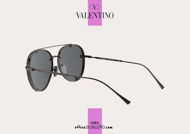 Acquista online su otticascauzillo.com il tuo nuovo occhiale da sole aviator in metallo con cristalli Valentino VA 2045 col. 71U nero/rutenio