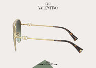  Acquista online su otticascauzillo.com il tuo nuovo occhiale da sole aviator in metallo VLOGO SIGNATURE Valentino VA 2048 col. FZ3 oro/verde sfumato