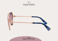 Acquista online su otticascauzillo.com il tuo nuovo occhiale da sole aviator in metallo con STUD Valentino VA 2034 col. 237 rosa