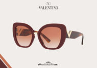 Acquista online su otticascauzillo.com il tuo nuovo occhiale da sole cat - eye in acetato Valentino VA 4057A col. GLB bordeaux