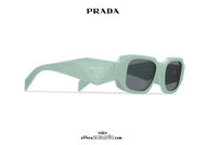 Acquista online su otticascauzillo.com il tuo nuovo occhiale da sole rettangolare stretto scultura PRADA Runway SPR 17W col. acqua