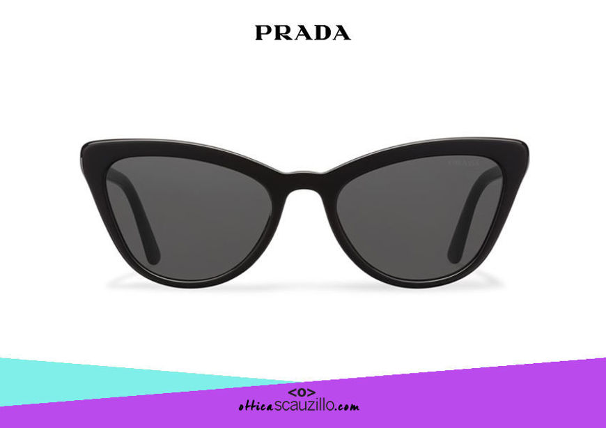 Acquista online su otticascauzillo.com il tuo nuovo occhiale da sole cat eye oversize acetato PRADA SPR 01V col. nero