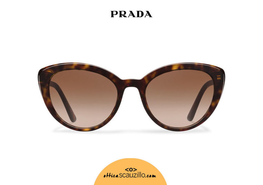 Acquista online su otticascauzillo.com il tuo nuovo occhiale da sole cat eye oversize acetato PRADA SPR 02V col. tartaruga