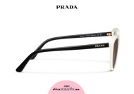 Acquista online su otticascauzillo.com il tuo nuovo occhiale da sole cat eye oversize acetato PRADA SPR 02V col. avorio