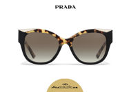 Acquista online su otticascauzillo.com il tuo nuovo occhiale da sole cat eye oversize acetato PRADA SPR 02W col. tartaruga media + nero